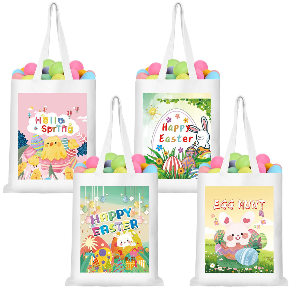 Fanfanwin Easter tote bag with bunny design for gift packaging and party favors