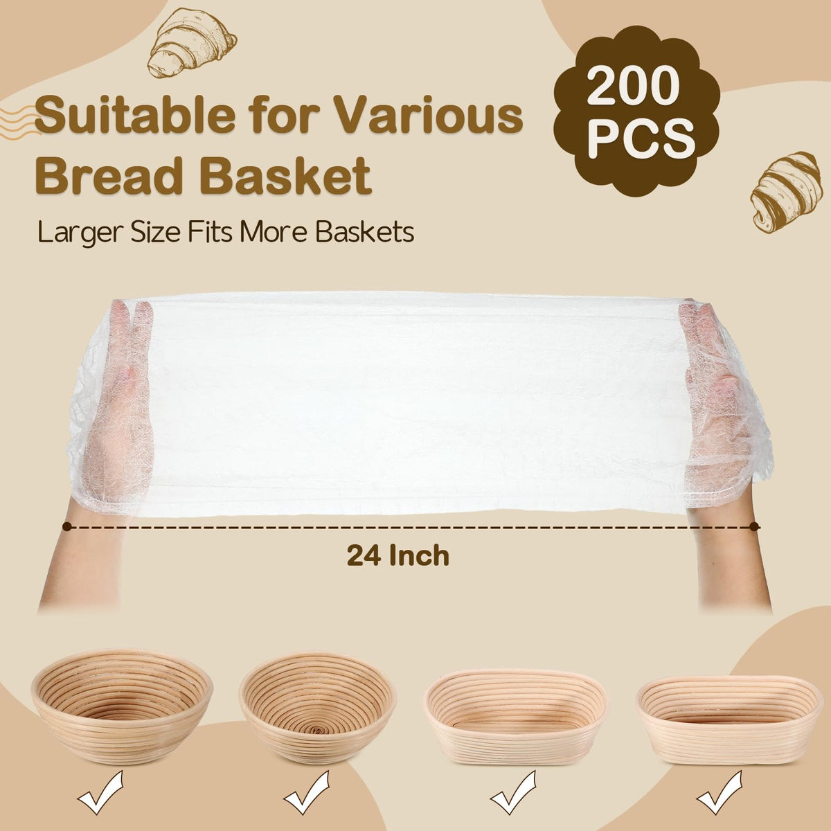 Fanfanwin proofing basket liner clear material lets you observe dough rise.