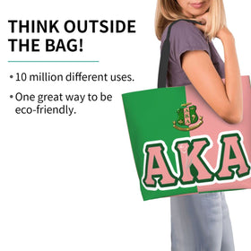 Fangqu AKA Beach Tote Bag side view highlighting durable straps for heavier loads.