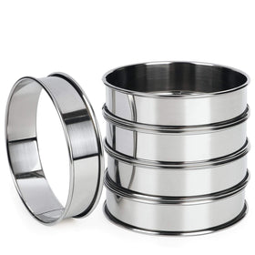 FANGSUN 4-inch muffin rings set for evenly shaped English muffins.
