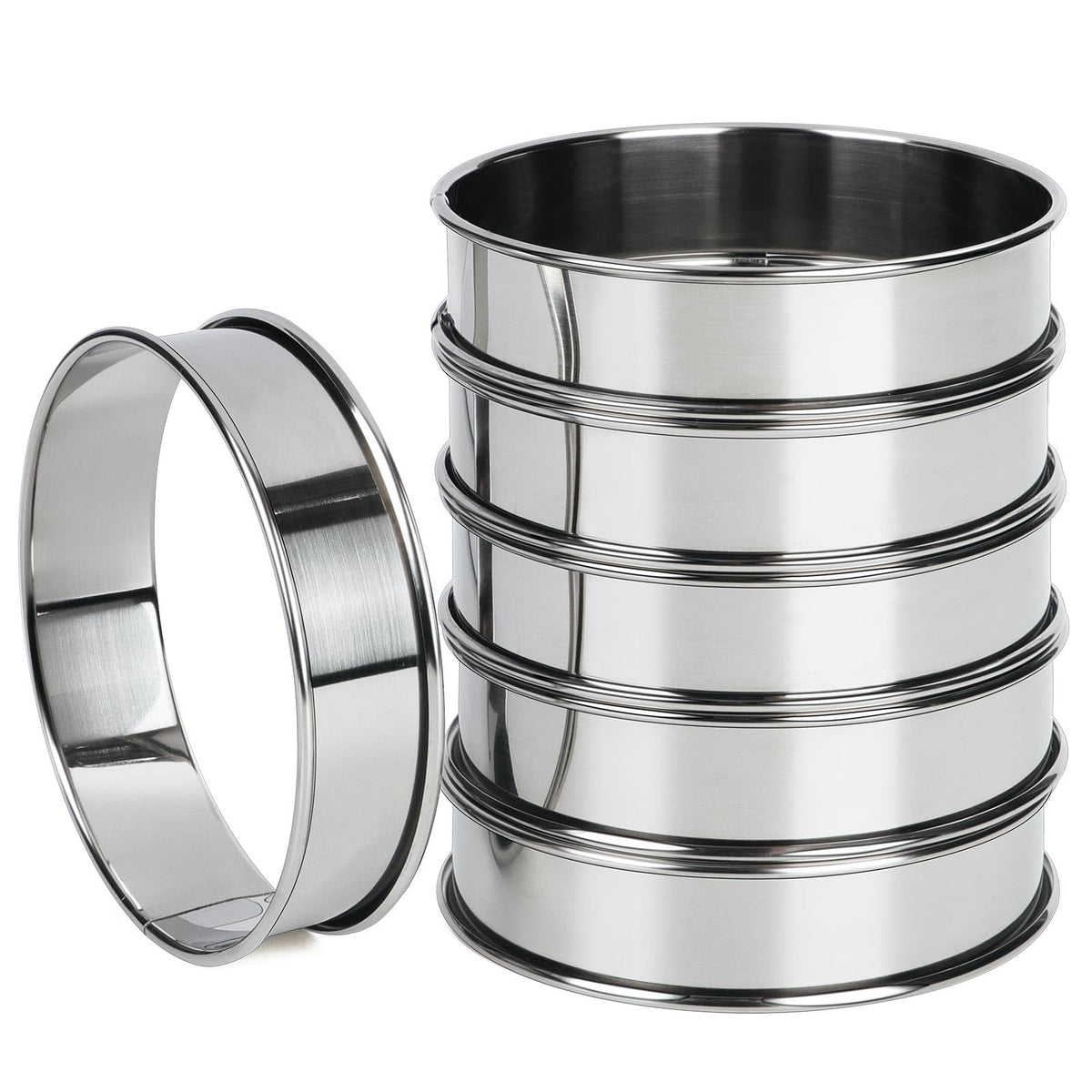 FANGSUN crumpet rings 4-inch set for even muffins on the griddle.