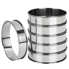 FANGSUN crumpet rings 4-inch set for even muffins on the griddle.