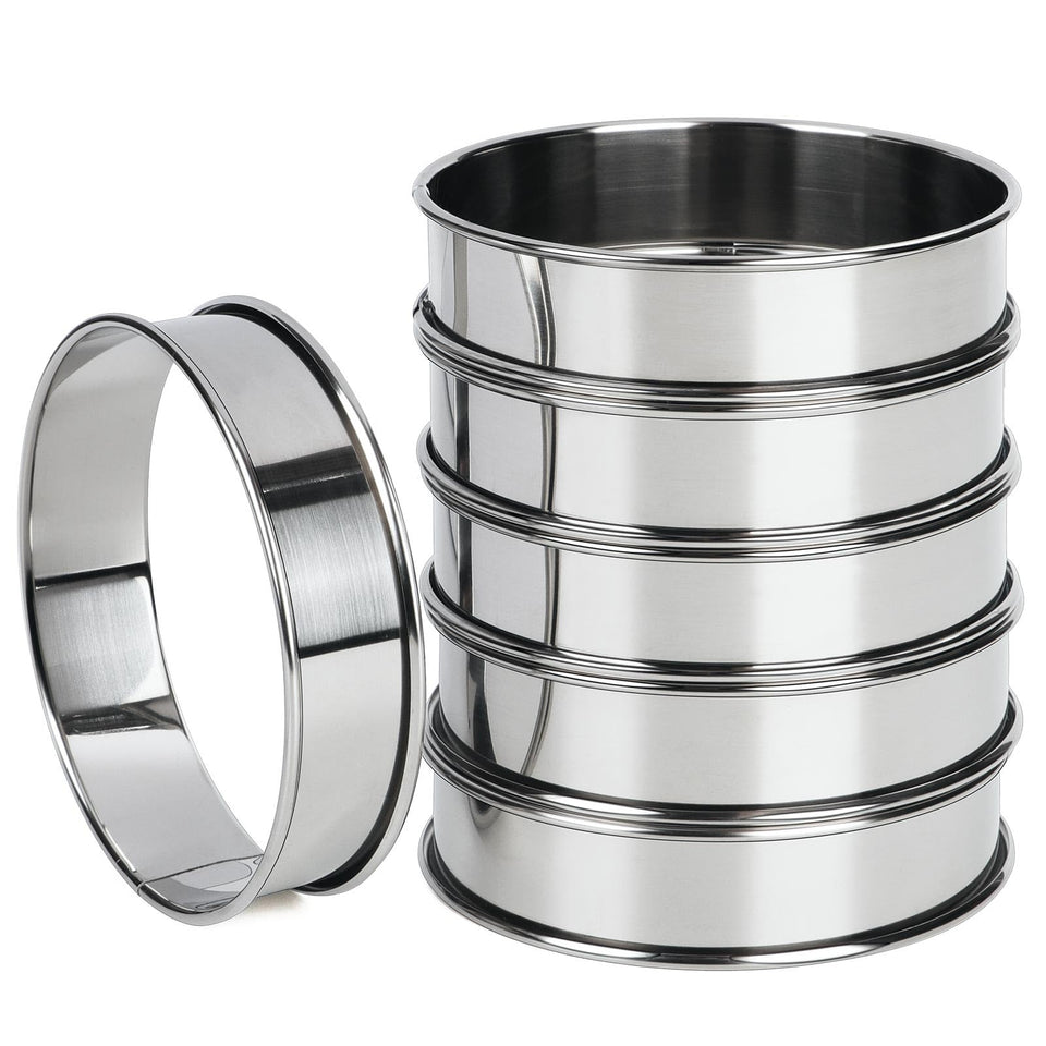 FANGSUN crumpet rings 4-inch set for even muffins on the griddle.