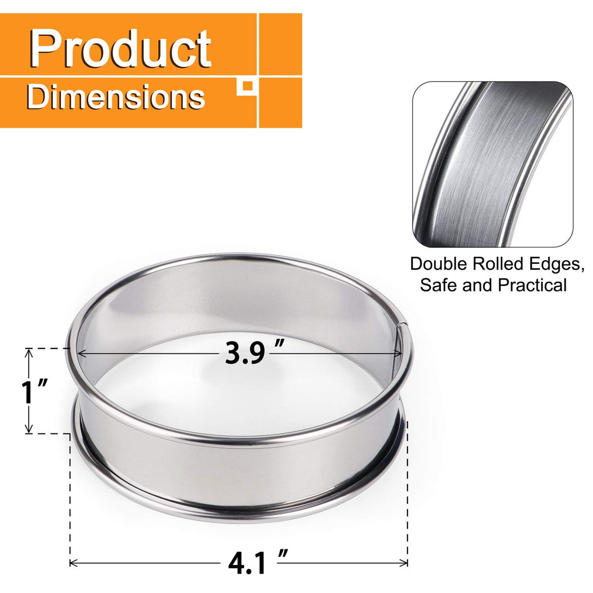 FANGSUN English muffin rings help maintain round shape and vertical rise.