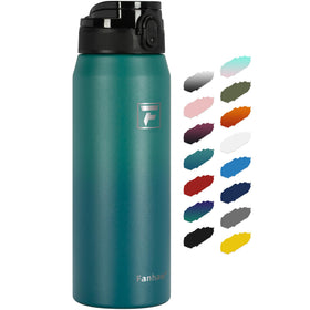 Fanhaw 24 oz insulated bottle with anti-dust lid keeps beverages cold on the go