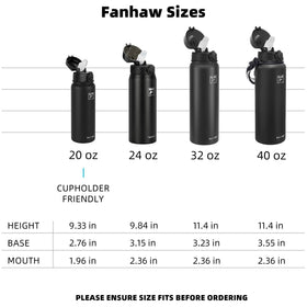 Fanhaw bottle with leakproof design prevents spills during travel.