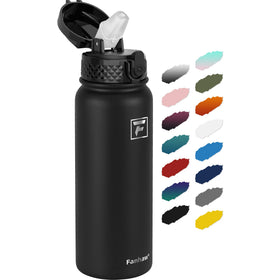 Fanhaw bottle with straw lid for easy on-the-go hydration.