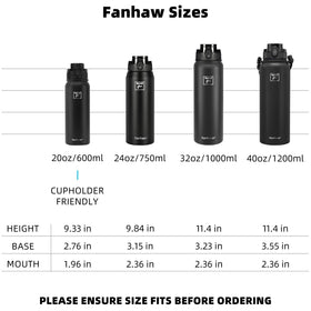 Fanhaw double-wall insulation visualization keeps drink cold for 24 hours