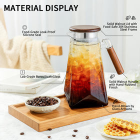 FANKAQI wooden lid and handle provide natural grip for easy pouring.
