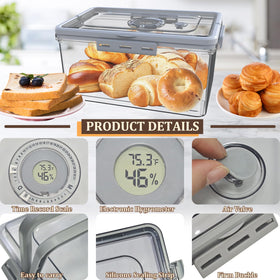 Fanlory bread box silicone seal provides airtight freshness.