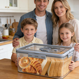 Stackable design of Fanlory bread box saves counter space.