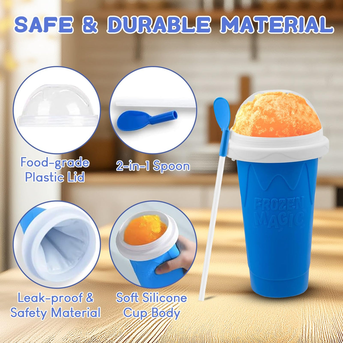 Freeze-ready Fans-One Slushie Cup waits for your drink to become a slushy.