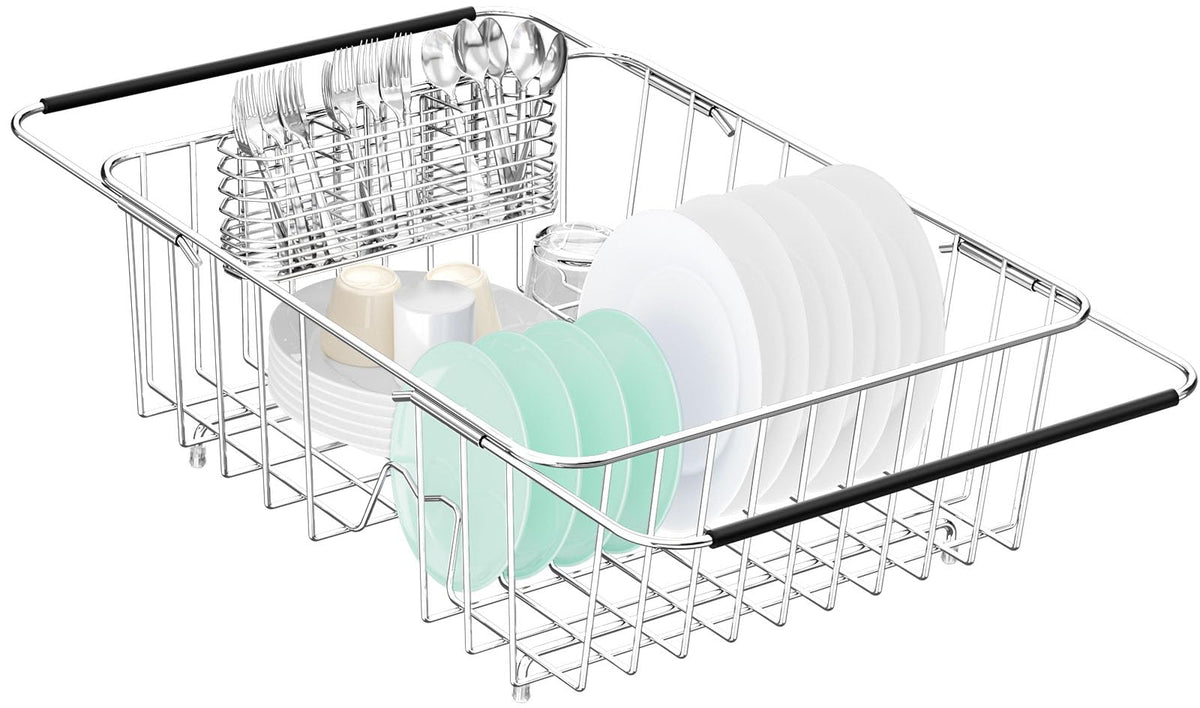 Fanbsy large dish drainer over-sink extended for versatile drying.