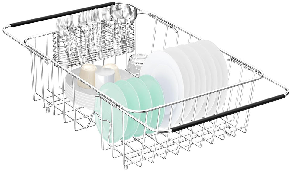 Fanbsy large dish drainer over-sink extended for versatile drying.