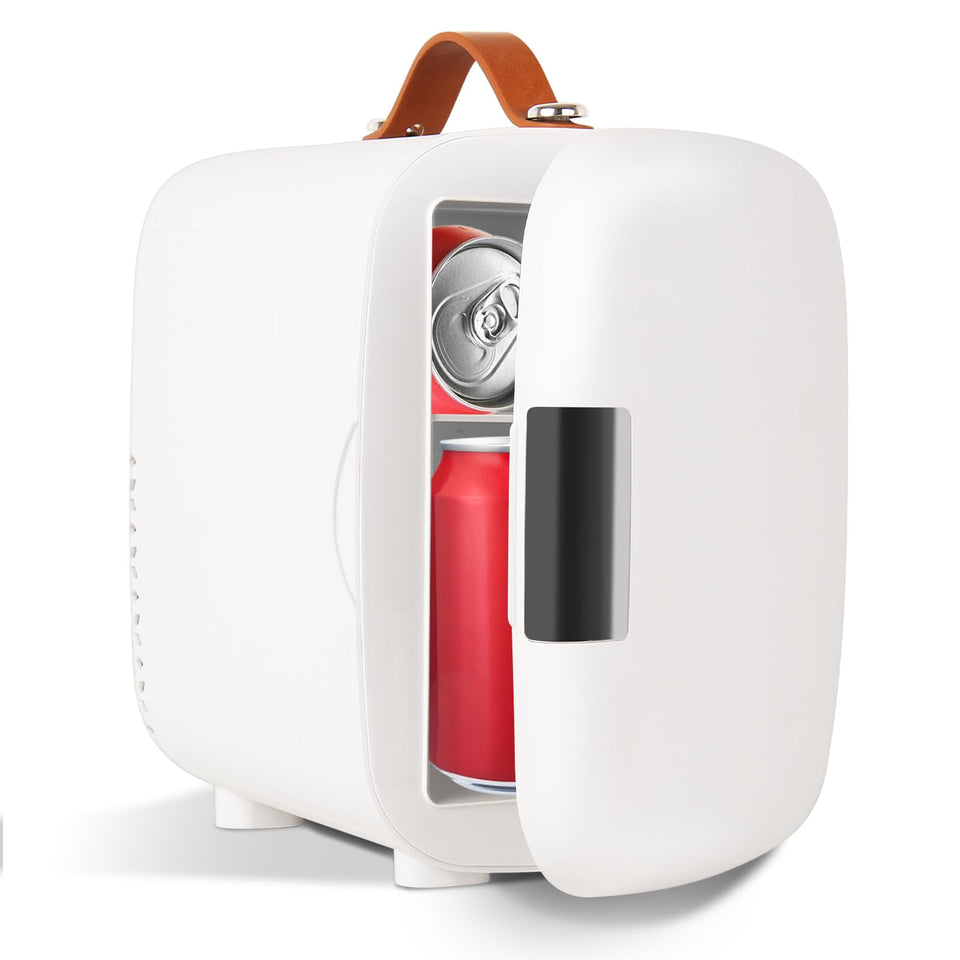 FANSEXPERT cosmetic fridge front view showing compact cooling for skincare and beverages.