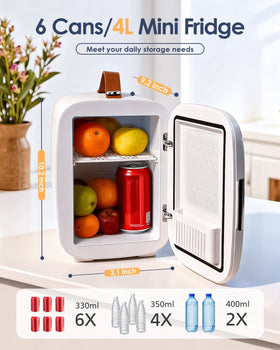 FANSEXPERT cosmetic fridge interior with removable shelf for flexible storage.