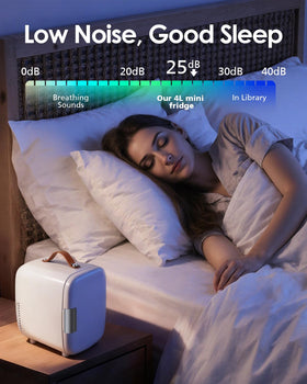 FANSEXPERT cosmetic fridge ultra-quiet operation for bedrooms.