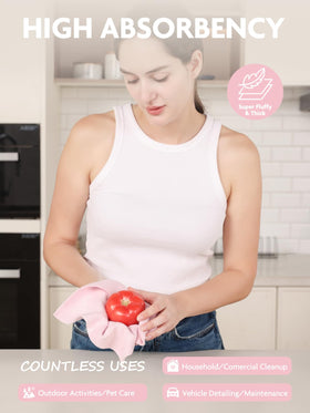 Fantasticlean 300gsm microfiber cloths provide high absorption for wet messes.