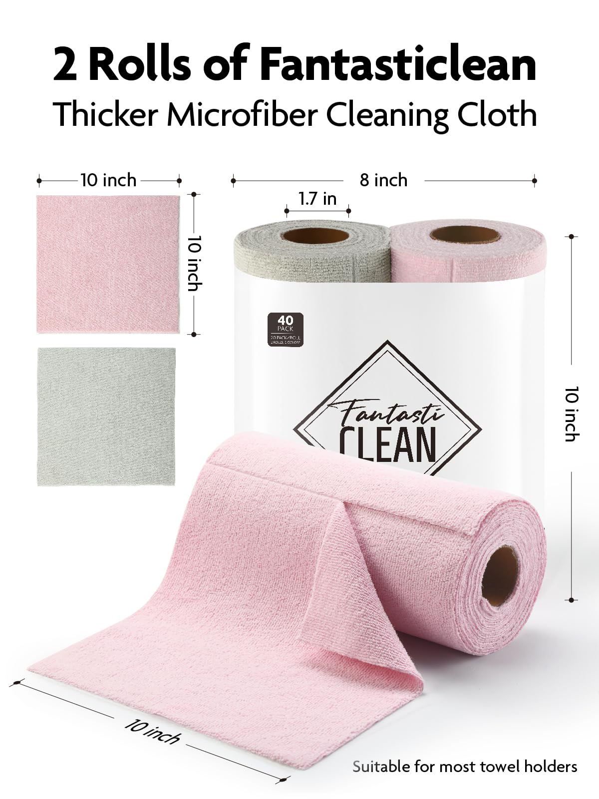 Fantasticlean odor-free drying action keeps cloths fresh between uses.
