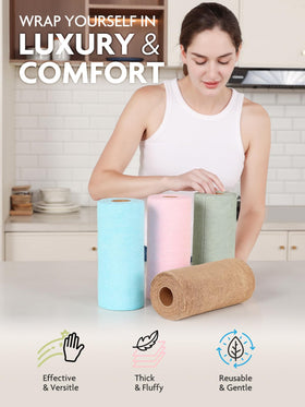 Fantasticlean Tear-Away tan dish cloth roll for everyday kitchen cleaning