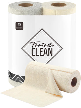 Fantasticlean tear-away roll open pack shows quick-clean sheets for fast kitchen tidy-ups