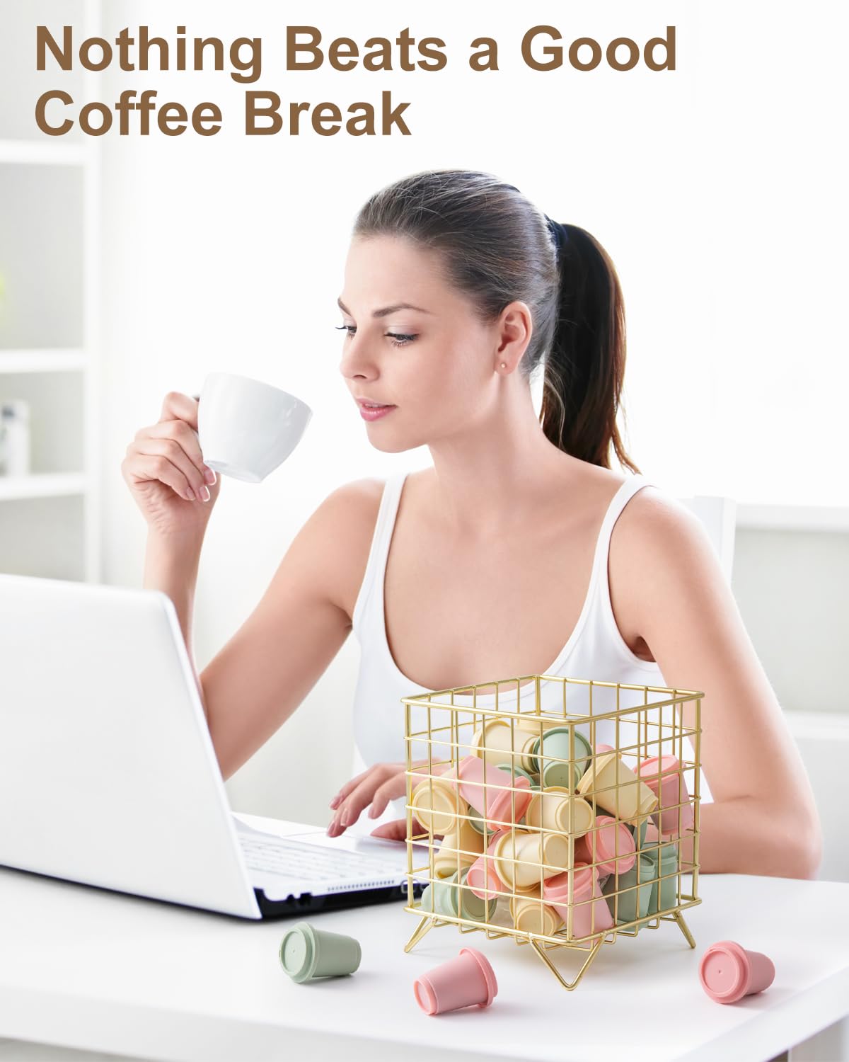 FantasyLife K Cup Holder Organizer on an office desk for tidy pod storage.