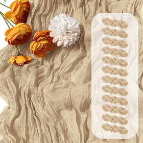 FANTEKE beige cheesecloth table runner with generous 17x108 inch size adds elegant drape.