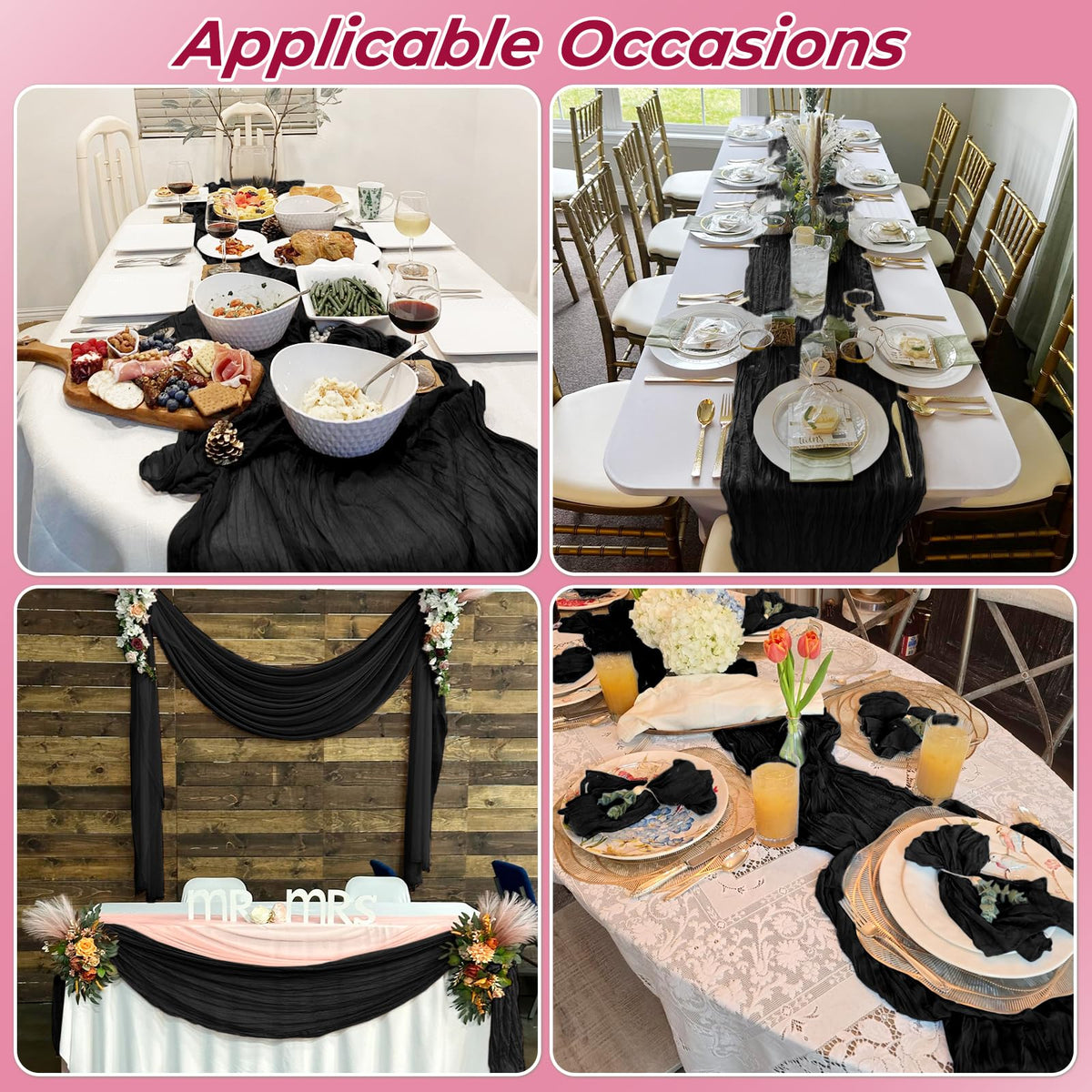 FANTEKE black cheesecloth fabric offers wrinkle texture for natural look