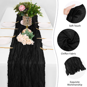 FANTEKE cheesecloth runner used as chair ties for elegant seating
