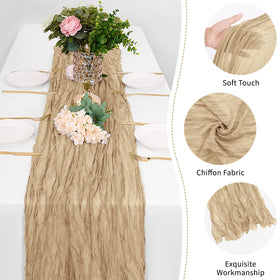 FANTEKE cheesecloth runner doubles as chair ties and arch decor.
