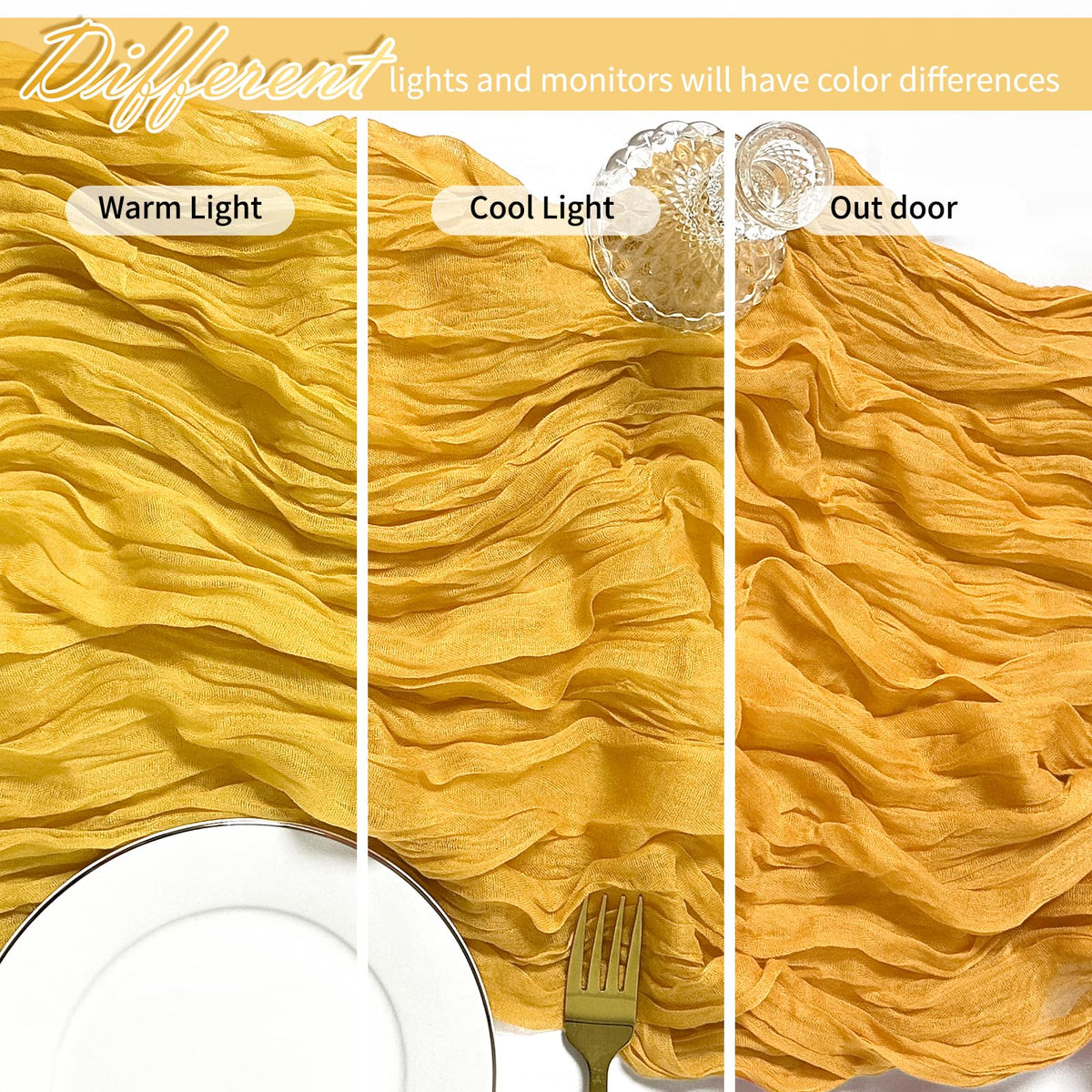 FANTEKE dessert tablescape gains elegance with semi-sheer cheesecloth fabric