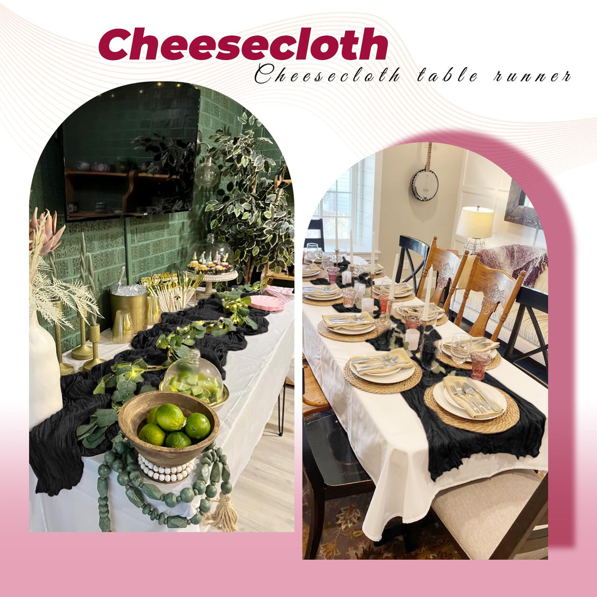 FANTEKE table runner enhances dessert displays with elegant understated style