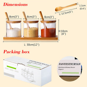 FANTESTICRYAN glass condiment container close-up with clear labeling