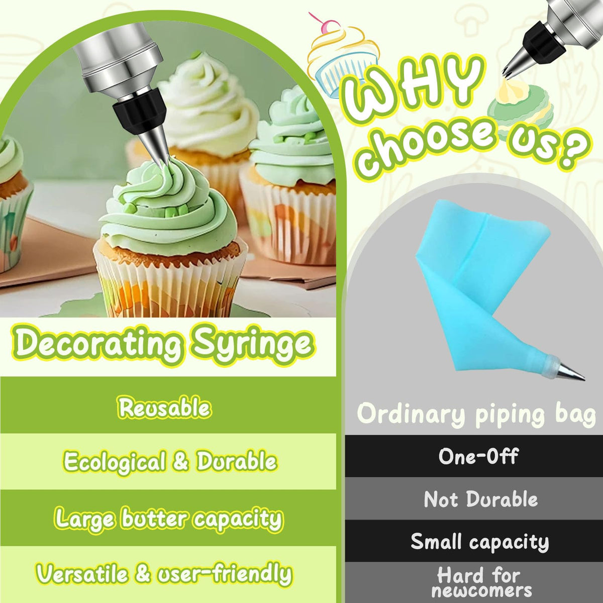 FANTEXY stainless-steel cake decorating kit: durable, rust-resistant performance