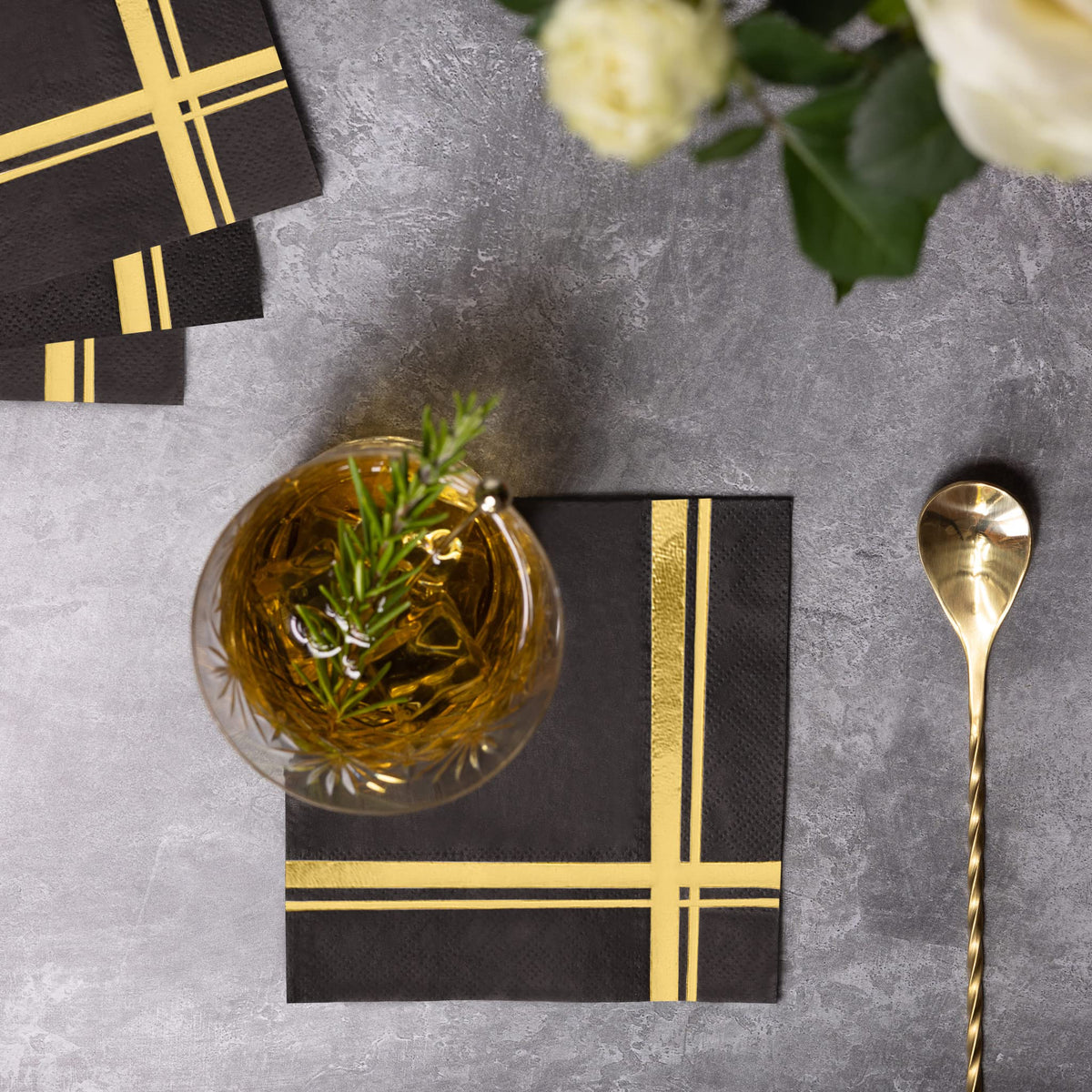 Fanxyware 3-ply napkins offer sturdy absorption for desserts and appetizers