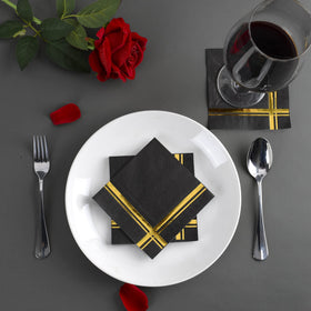 Fanxyware Blissful Crossing napkins with gold foil shine for festive beverages