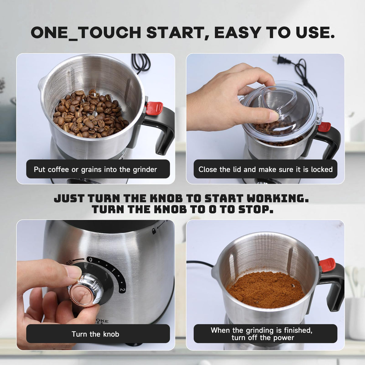 FAOFER kitchen in use demonstrates practical spice and coffee grinding.