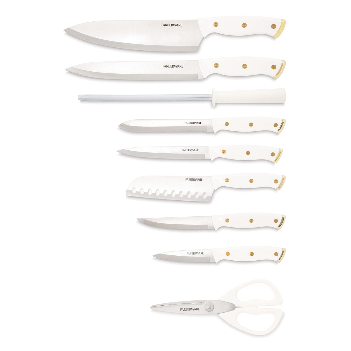Farberware 8 inch chef knife with razor sharp edge for precise slicing