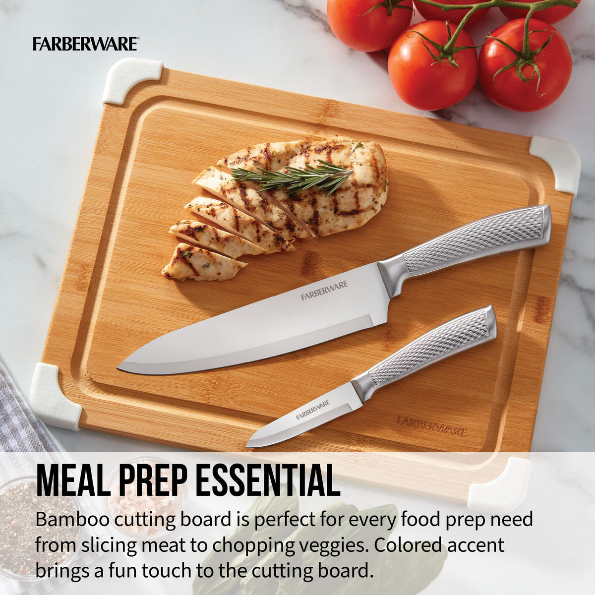 Farberware cutting board is easy to clean with quick hand washing