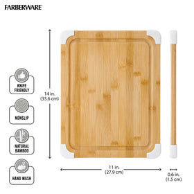 Farberware board with convenient hand hole for lifting and carrying
