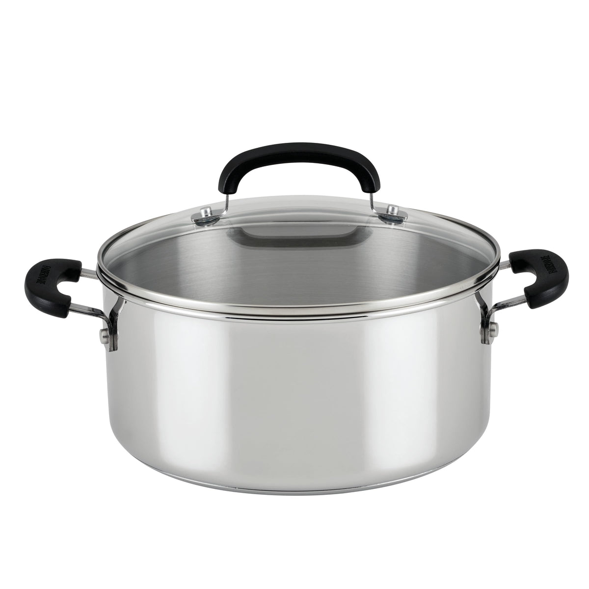 Farberware Brilliance 5qt dutch oven with lid on delivers even heating on all cooktops