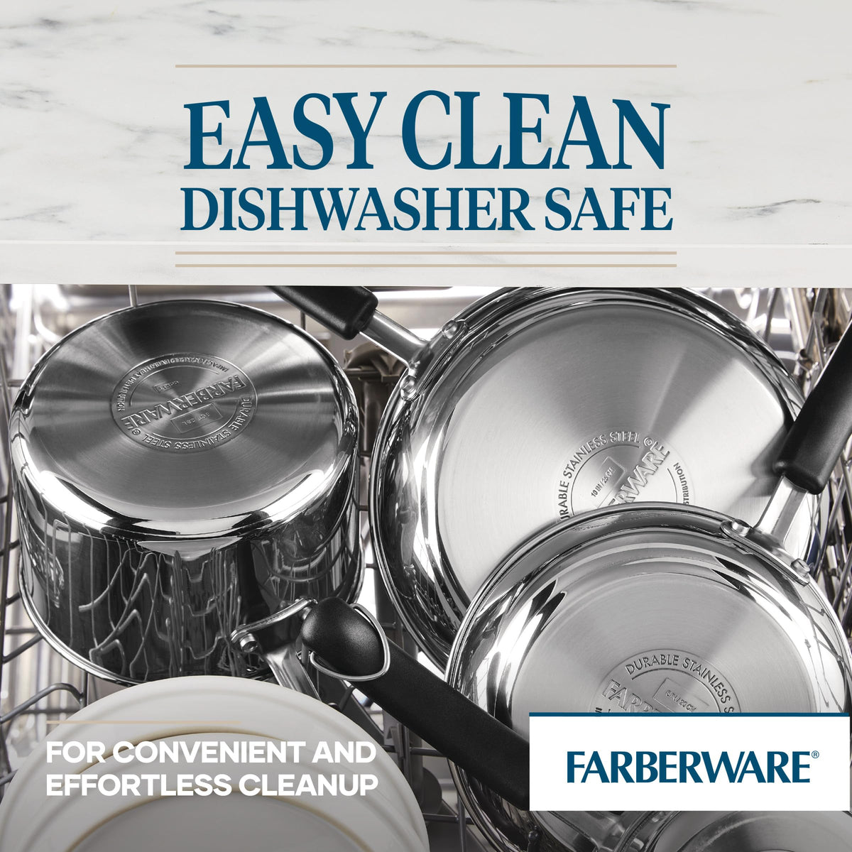 Farberware Brilliance even-heat base demonstrates consistent results across dishes