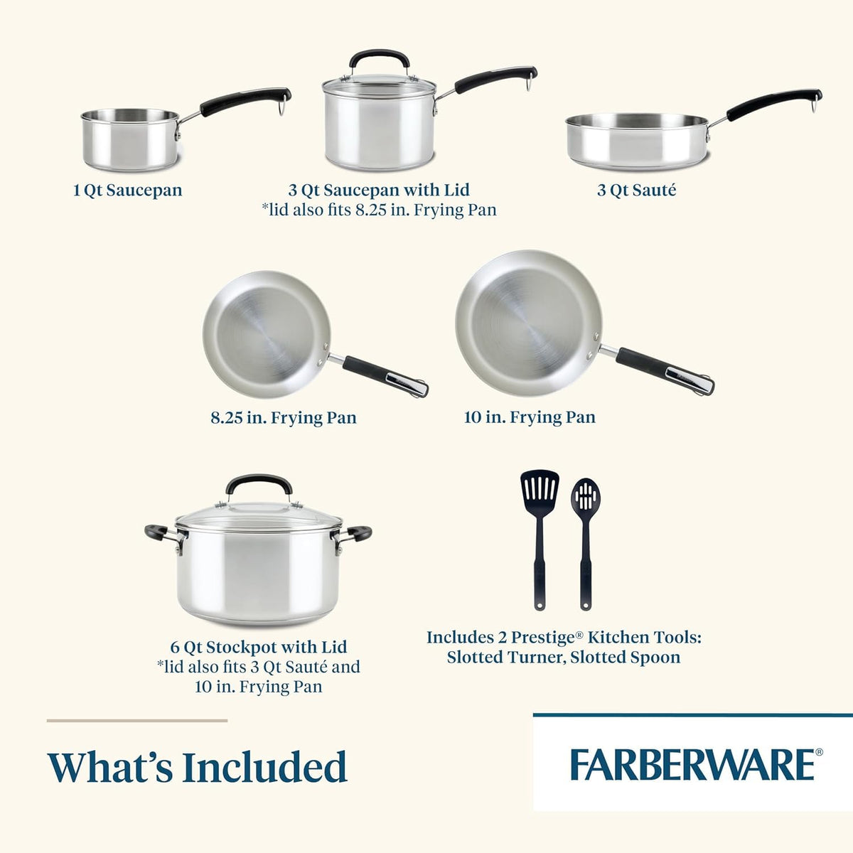 Farberware Brilliance fully encapsulated base ensures even heat across the surface