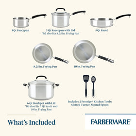 Farberware Brilliance fully encapsulated base ensures even heat across the surface