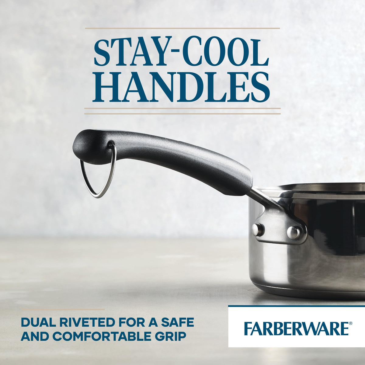 Farberware Brilliance dishwasher-safe pan for easy cleanup.