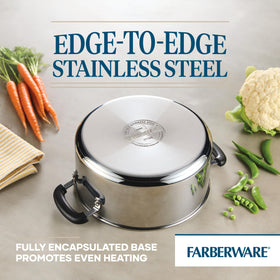 Farberware Brilliance stay-cool-handle provides secure grip during cooking