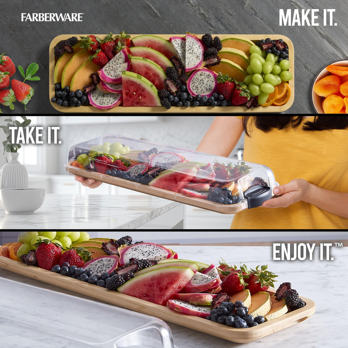 Farberware Build-a-Board charcuterie display ready for grazing spreads.