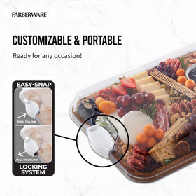 Farberware Build-A-Board 11x14-inch acacia surface provides ample space for snacks and meats.