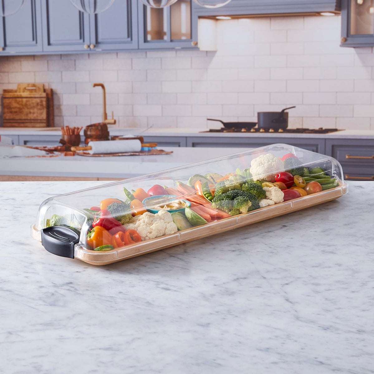 Farberware Build-a-Board serving setup elevates gatherings with elegance.
