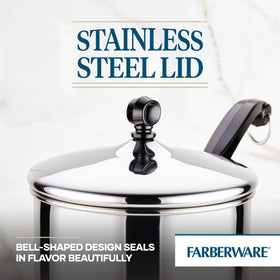 Farberware Classic 3qt saucepan aluminum core base delivers fast, uniform heat.
